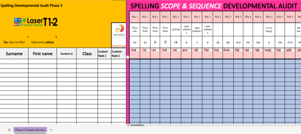 Spreadsheet snip