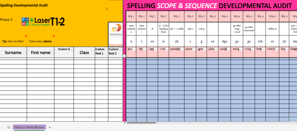 Spreadsheet snip